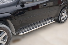 Пороги с накладным листом d53 мм для Chevrolet TrailBlazer I