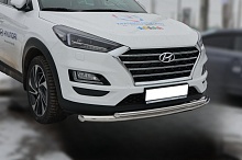Защита переднего бампера двойная d60/42 мм для Hyundai Tucson III Рестайлинг
