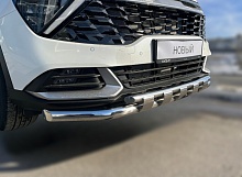 Защита переднего бампера двойная с перемычками d60/42 мм для Kia Sportage V