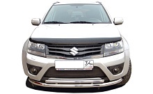 Защита переднего бампера двойная d60/42 мм для Suzuki Grand Vitara III Рестайлинг 2