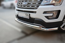 Защита переднего бампера двойная d76/60 мм для Ford Explorer V Рестайлинг 2