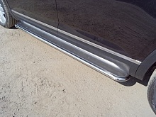 Пороги с площадкой (нерж. лист) 42,4 мм для Volkswagen Teramont I