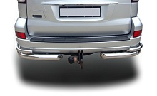 Защита заднего бампера угловая двойная d76/42 мм для Toyota Land Cruiser Prado 120 Series