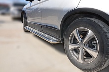 Пороги с накладным листом d53 мм для Haval H6