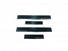 Накладки на пороги нержавеющая сталь под карбон 4шт. для Renault Kaptur I