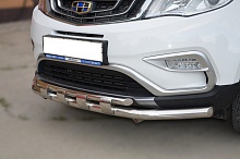 Защита переднего бампера двойная с перемычками d60/42 мм для Geely Atlas I