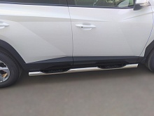 Пороги труба с проступью d76 мм для Hyundai Tucson IV