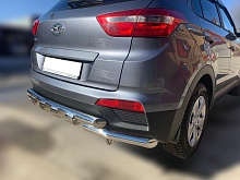 Защита заднего бампера G тройная d60/60/60 мм для Hyundai Creta I