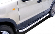 Пороги с накладным листом d76 мм для Ford Explorer III
