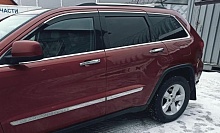 Дефлекторы окон с хром накладками 2D 6 шт для Jeep Grand Cherokee IV (WK2)
