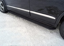 Пороги алюминиевые "Slim Line Black" 1720 мм для Haval H6