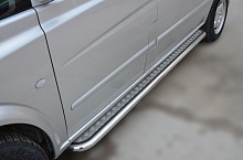 Пороги с накладным листом d53 мм для Mercedes-Benz Vito II (W639) Рестайлинг