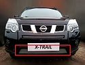 Защитная сетка радиатора низ для Nissan X-Trail II Рестайлинг