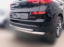 Защита заднего бампера двойная d60/42 мм для Hyundai Tucson III Рестайлинг
