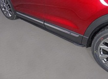 Пороги алюминиевые "Slim Line Black" 1920 мм для Mazda CX-9 II Рестайлинг