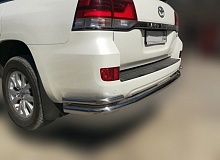 Защита заднего бампера угловая большая двойная d76/53 мм для Lexus LX III