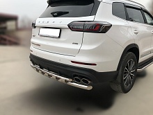 Защита заднего бампера двойная с перемычками d60/42 мм для Chery Tiggo 8 Pro Max