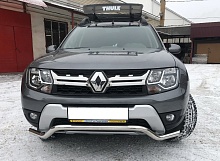 Защита переднего бампера скоба d53 мм для Renault Duster I Рестайлинг