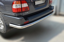 Защита заднего бампера угловая большая d76 мм для Toyota Land Cruiser 100 Series Рестайлинг 1