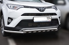 Защита переднего бампера с декором d53/53 мм для Toyota RAV4 IV (XA40) Рестайлинг