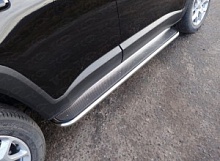 Пороги с площадкой (нерж. лист) 42,4 мм для Jeep Renegade I