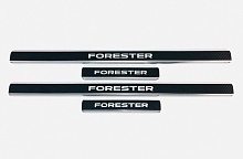 Накладки на пороги нержавеющая сталь под карбон 4шт. для Subaru Forester IV