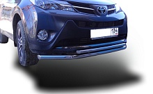 Защита переднего бампера двойная d60/42 мм для Toyota RAV4 IV (XA40)