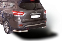 Защита заднего бампера угловая d76 мм для Nissan Pathfinder IV
