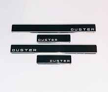 Накладки на пороги нержавеющая сталь под карбон 4шт. для Renault Duster I Рестайлинг