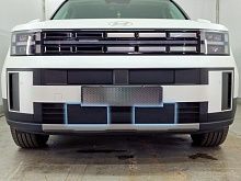 Зимняя заглушка радиатора на стяжке низ 2 части для Hyundai Santa Fe V (MX5)