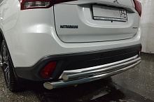 Защита заднего бампера двойная d60/42 мм для Mitsubishi Outlander III Рестайлинг 3