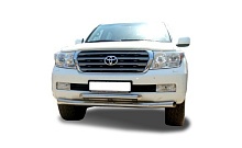 Защита переднего бампера двойная d76/60 мм для Toyota Land Cruiser 200 Series
