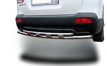 Защита заднего бампера двойная с перемычками d60/42 мм для Kia Sorento II