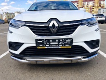 Защита переднего бампера двойная с перемычками d60/42 мм для Renault Arkana I