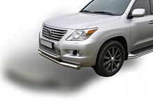 Защита переднего бампера d76/60 мм для Lexus LX III