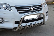 Защита переднего бампера скоба низкая+зубья d53/42 мм для Toyota RAV4 III (XA30) Рестайлинг