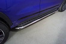 Пороги с площадкой 75х42 мм для EXEED LX I Рестайлинг