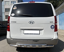 Защита заднего бампера двойная с перемычками d60/42 мм для Hyundai Grand Starex I