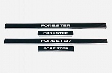Накладки на пороги нержавеющая сталь под карбон 4шт. для Subaru Forester IV