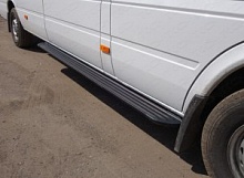 Порог алюминиевый 2220 мм "Slim Line Black" для Mercedes-Benz Sprinter Classic I (W909) Рестайлинг