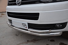Защита переднего бампера двойная d60/42 мм для Volkswagen Caravelle T5 Рестайлинг