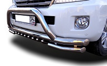 Защита переднего бампера зубья+скоба d76/60/42 мм для Toyota Land Cruiser 200 Series Рестайлинг 1