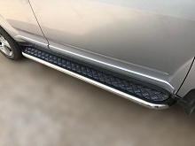 Пороги с накладным листом d53 мм для Mitsubishi Outlander II