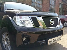 Защитная сетка радиатора верх для Nissan Navara (Frontier) III (D40) Рестайлинг
