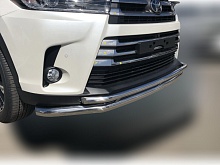 Защита переднего бампера двойная с подгибами d60/42 мм для Toyota Highlander III (U50) Рестайлинг