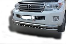 Защита переднего бампера тройная с защитой зубья d76/42/42 мм для Toyota Land Cruiser 200 Series Рестайлинг 1
