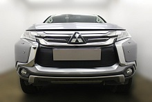 Комплект сеток black верх 4 части и низ для Mitsubishi Pajero Sport III