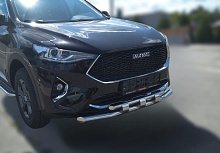 Защита переднего бампера двойная с перемычками d60/42 мм для Haval F7x I