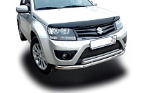 Защита переднего бампера двойная d60/42 мм для Suzuki Grand Vitara III Рестайлинг 2