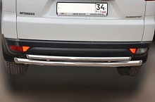 Защита заднего бампера двойная d60/42 мм для Mitsubishi Pajero Sport II